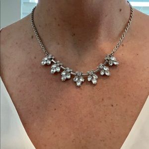 Silver crystal adjustable choker necklace
